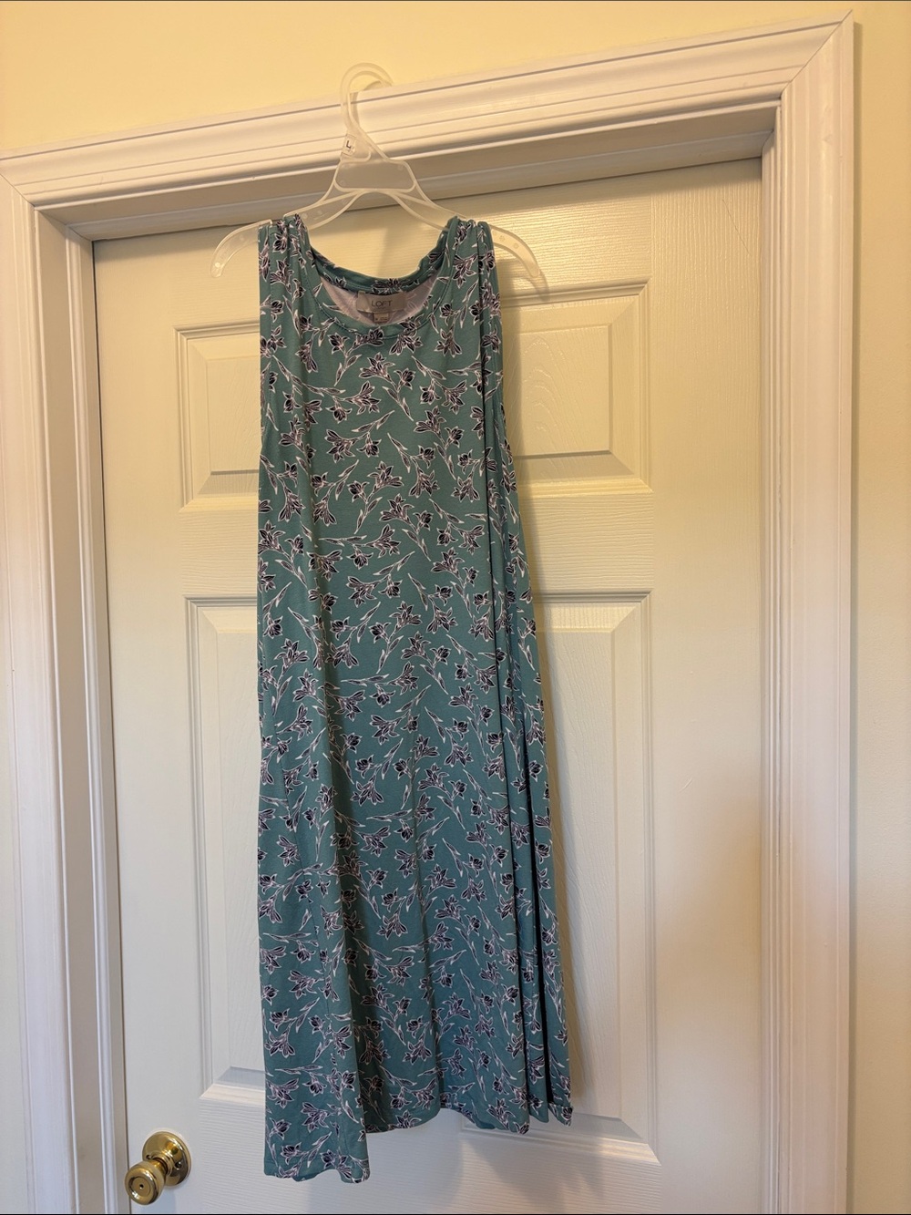 LOFT Teal Floral Maxi Dress
